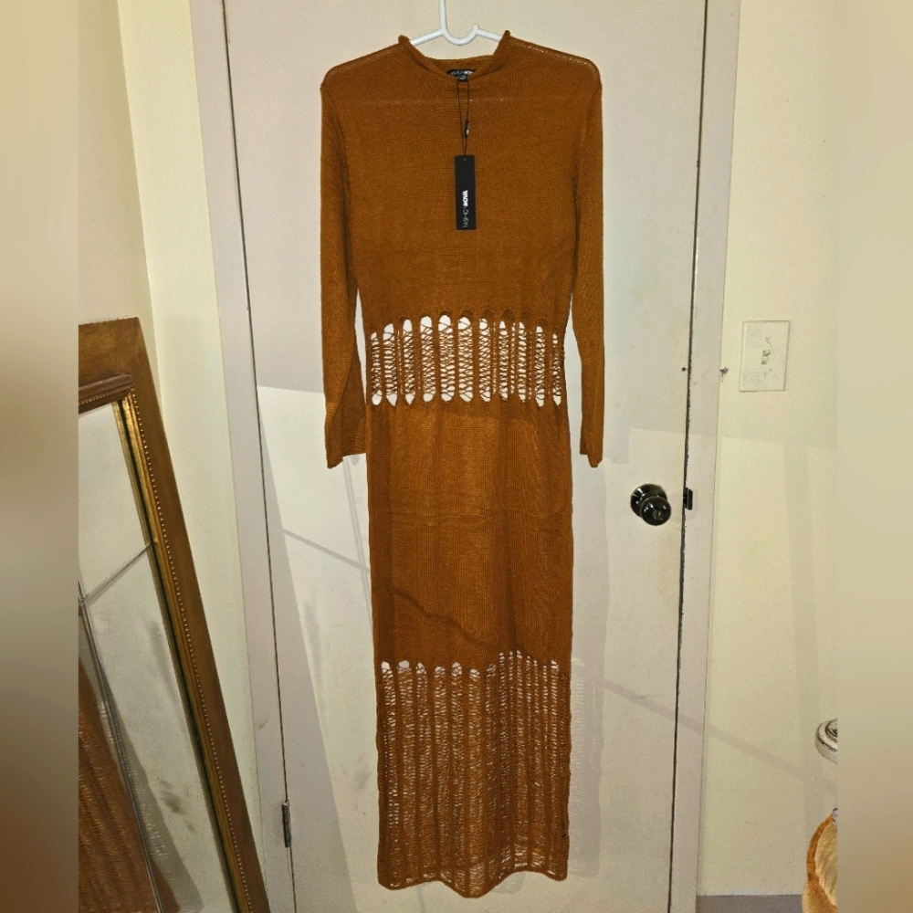 Tamara Sweater Midi Dress - Camel - Picture 3 of 4